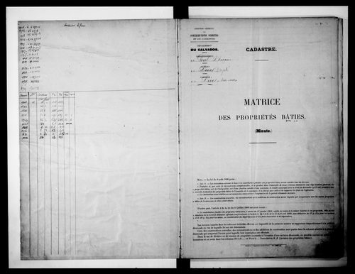 matrice cadastrale des propriétés bâties, 1911-1952, 1er vol. (cases 368-520)