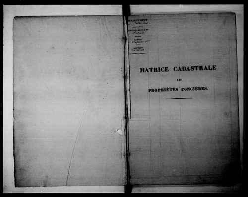 matrice cadastrale des propriétés foncières (bâties et non bâties)