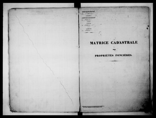 matrice cadastrale des propriétés foncières (bâties et non bâties), 1831-1913, 1er vol. (folios 1-508)
