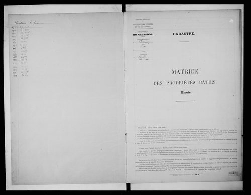 matrice cadastrale des propriétés non bâties