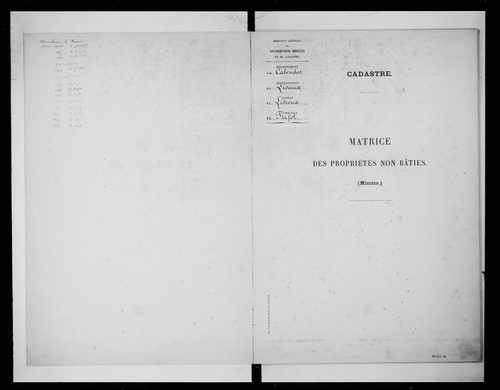 matrice cadastrale des propriétés bâties