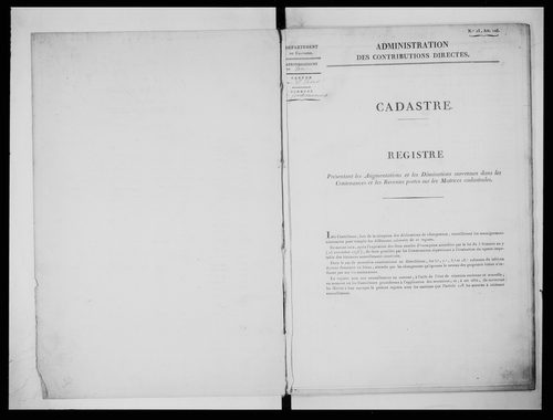 matrice cadastrale des propriétés foncières (bâties et non bâties)
