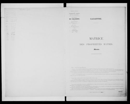 matrice cadastrale des propriétés bâties