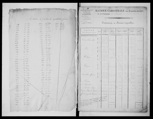 matrice cadastrale des propriétés foncières (bâties et non bâties)