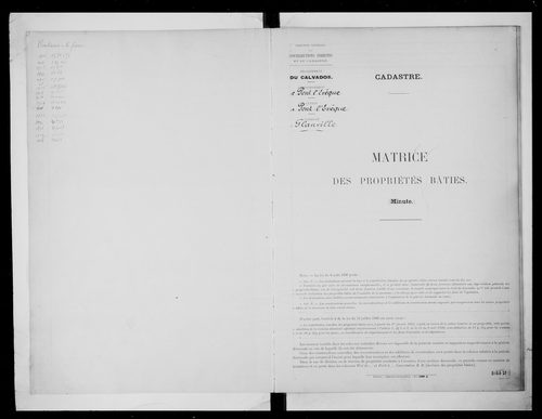 matrice cadastrale des propriétés bâties