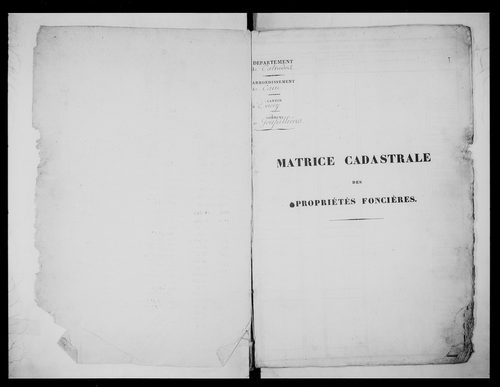 matrice cadastrale des propriétés foncières (bâties et non bâties)