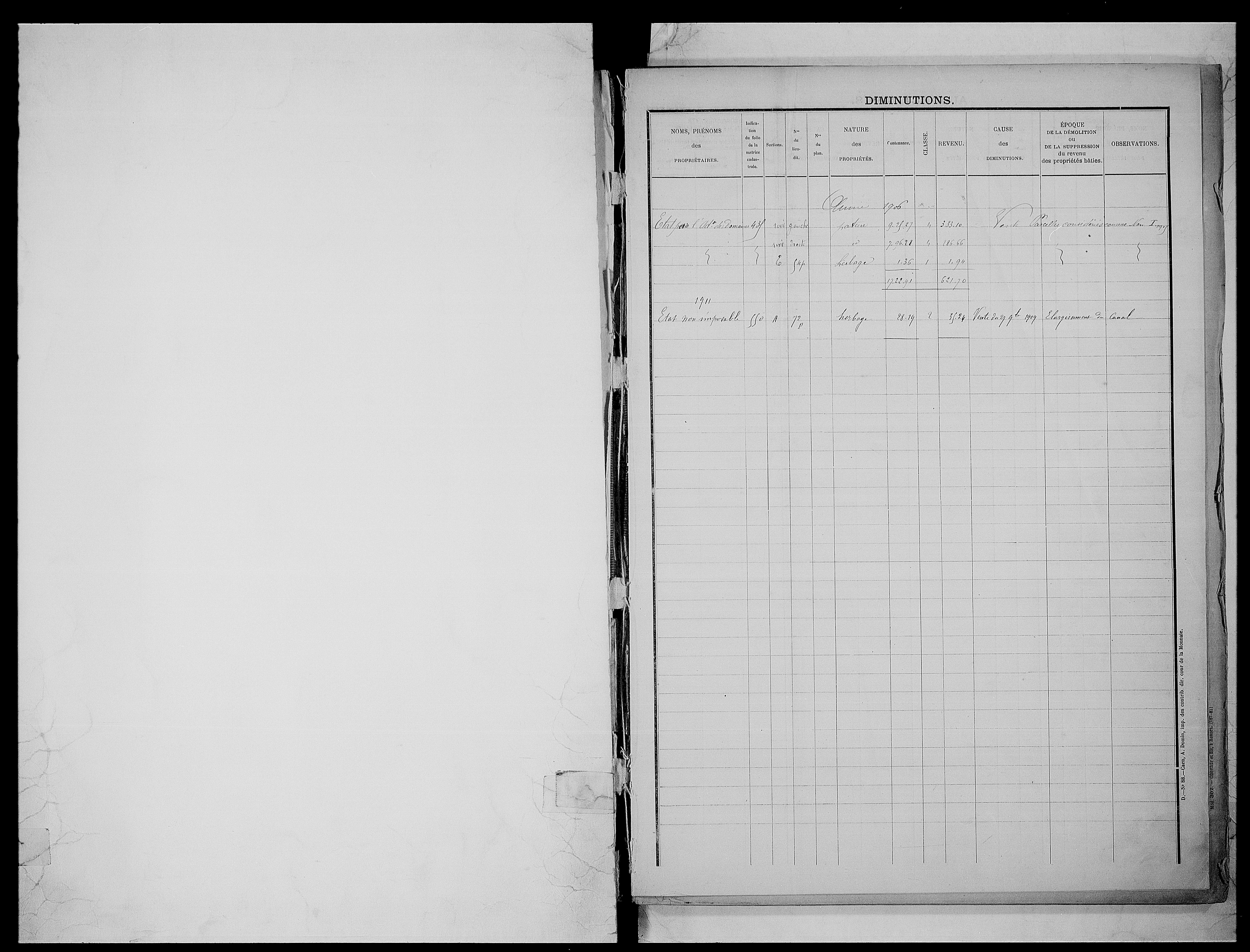 matrice cadastrale des propriétés foncières (bâties et non bâties), 1823-1913, 2e vol. (folios 436-566)