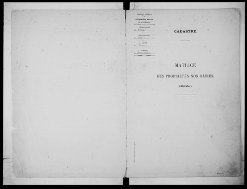 matrice cadastrale des propriétés non bâties