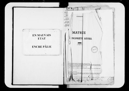 matrice cadastrale des propriétés bâties, 1911-1970, 1er vol. (cases 1-998)