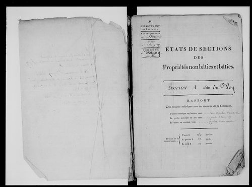 état de section (1825)