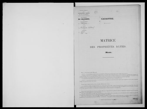 matrice cadastrale des propriétés bâties