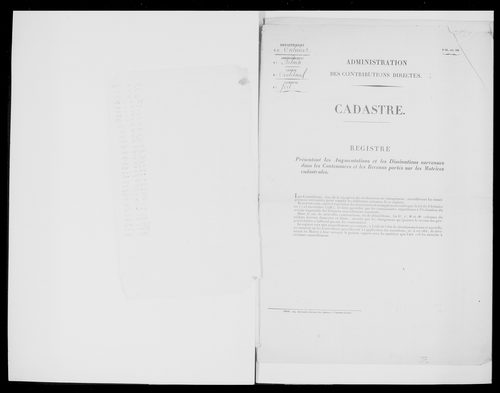 matrice cadastrale des propriétés foncières (bâties et non bâties)