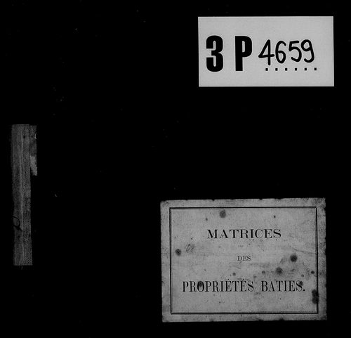 matrice cadastrale des propriétés bâties