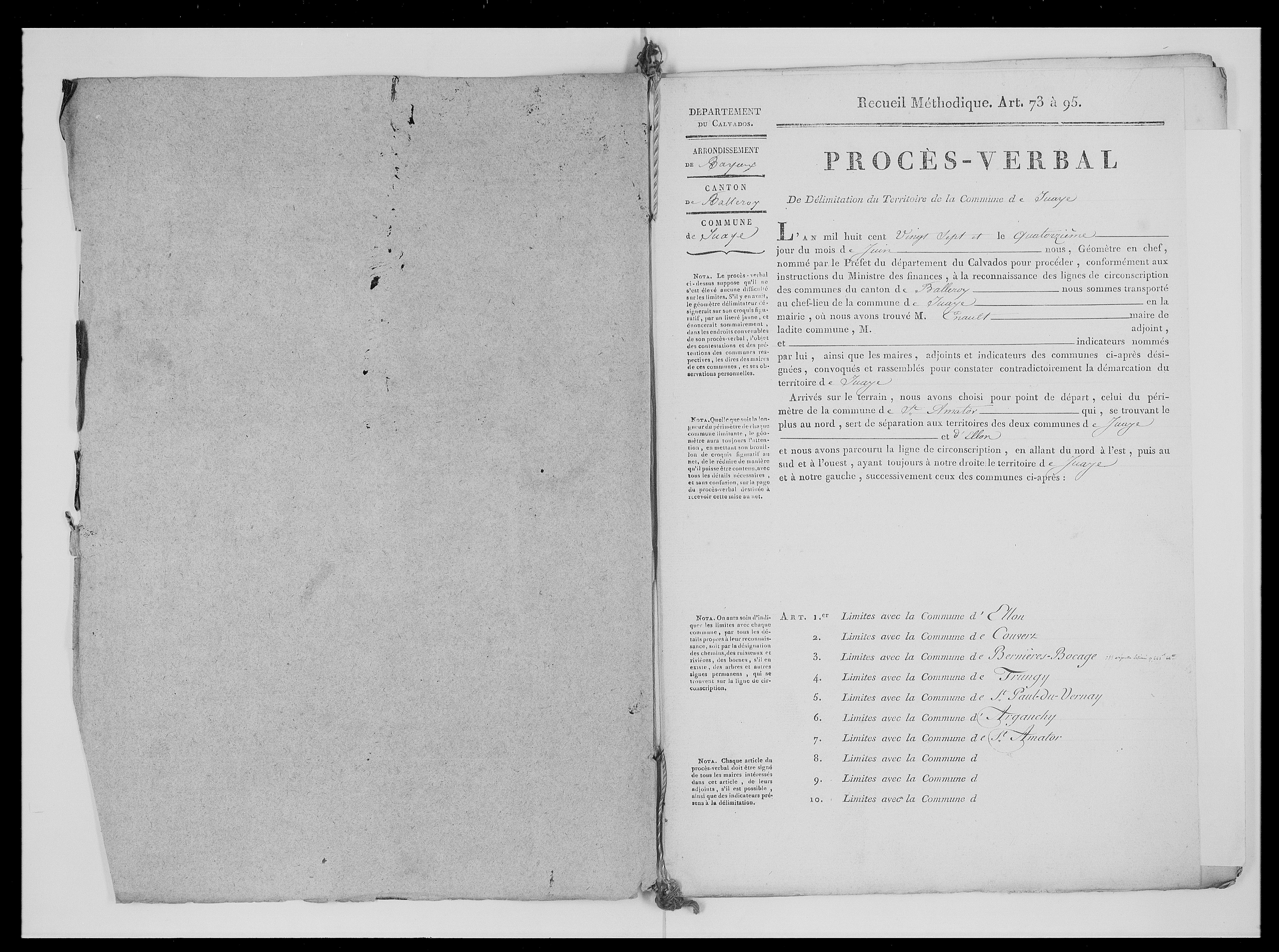 Procès-verbal de délimitation du territoire
