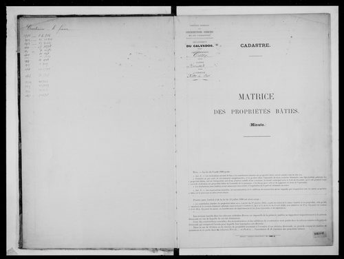 matrice cadastrale des propriétés bâties
