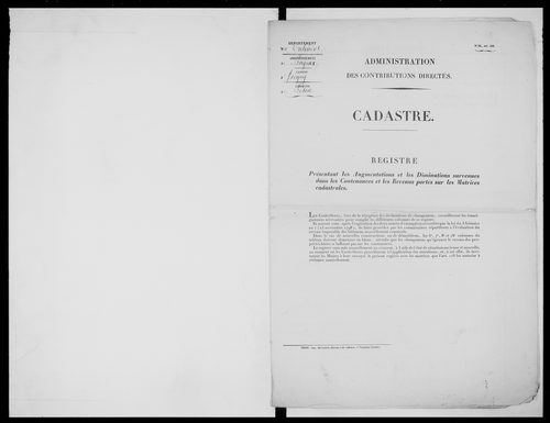 matrice cadastrale des propriétés foncières (bâties et non bâties)
