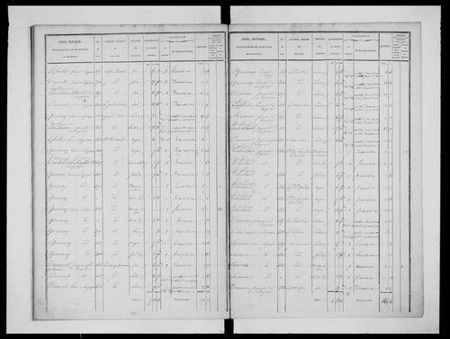 état de section (1833)