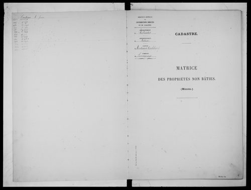 matrice cadastrale des propriétés non bâties