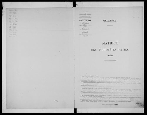 matrice cadastrale des propriétés bâties