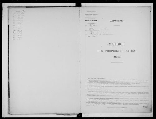 matrice cadastrale des propriétés bâties