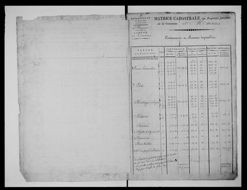 matrice cadastrale des propriétés foncières (bâties et non bâties)
