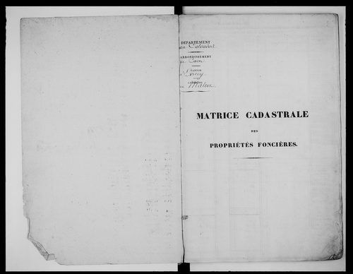 matrice cadastrale des propriétés foncières (bâties et non bâties)
