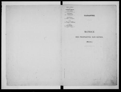 matrice cadastrale des propriétés non bâties