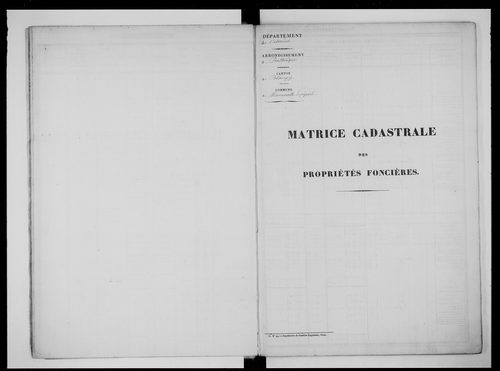 matrice cadastrale des propriétés foncières (bâties et non bâties)