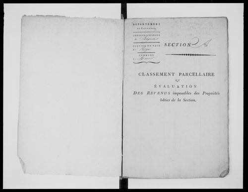 état de section (1811)
