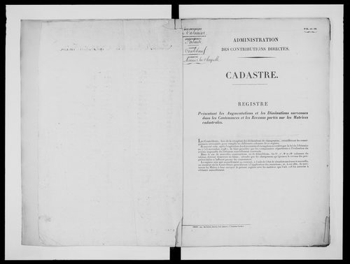 matrice cadastrale des propriétés foncières (bâties et non bâties)