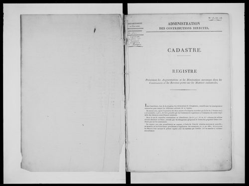 matrice cadastrale des propriétés foncières (bâties et non bâties)