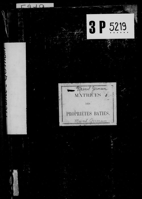 matrice cadastrale des propriétés bâties