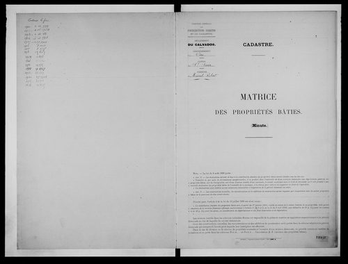 matrice cadastrale des propriétés bâties