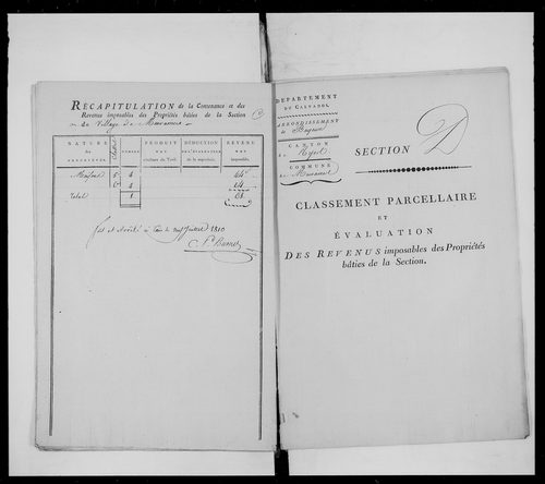 état de section