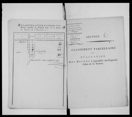 état de section