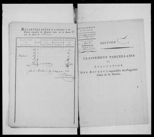 état de section