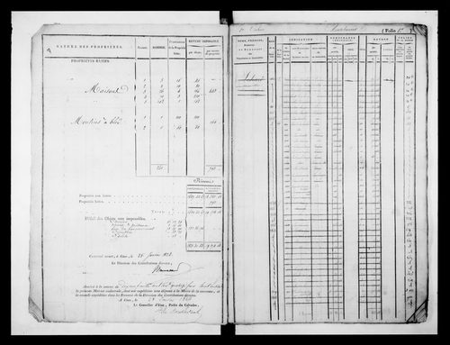 matrice cadastrale des propriétés foncières (bâties et non bâties)