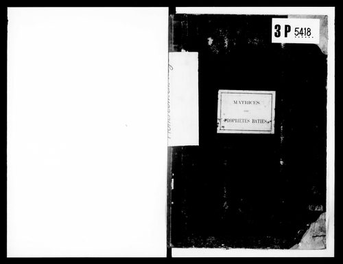 matrice cadastrale des propriétés bâties