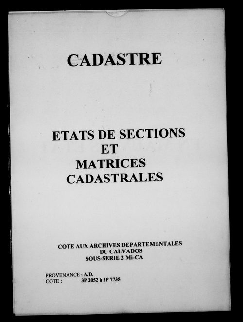 matrice cadastrale des propriétés non bâties