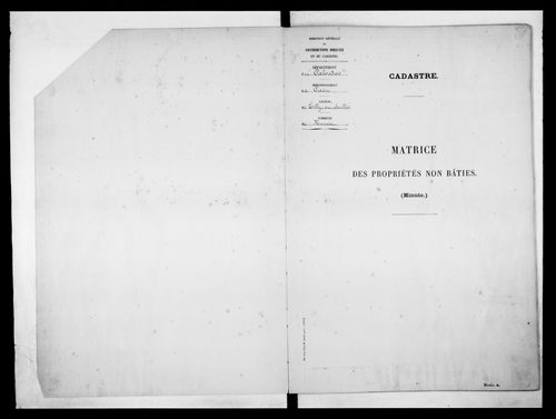 matrice cadastrale des propriétés non bâties
