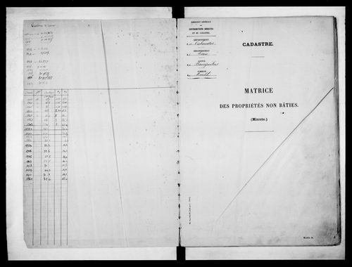 matrice cadastrale des propriétés non bâties