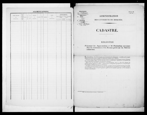 matrice cadastrale des propriétés foncières (bâties et non bâties)