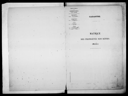 matrice cadastrale des propriétés non bâties