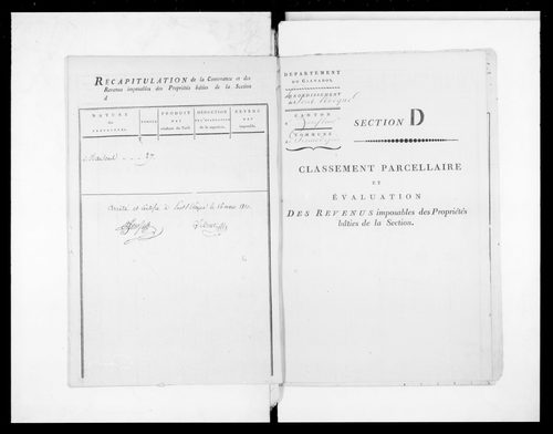 état de section (1810)