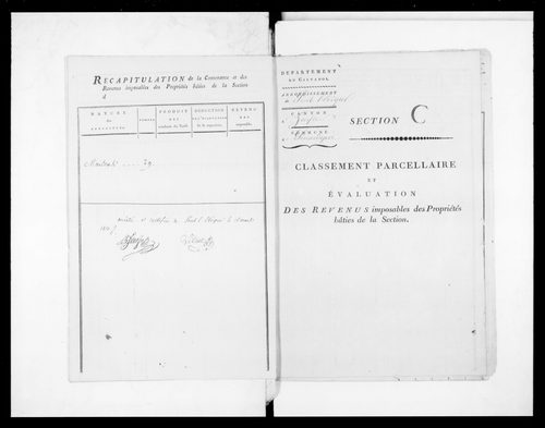 état de section (1810)