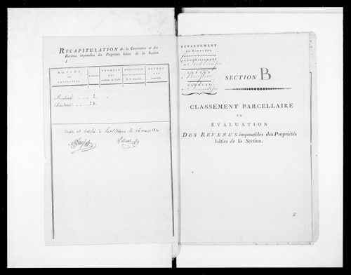 état de section (1810)