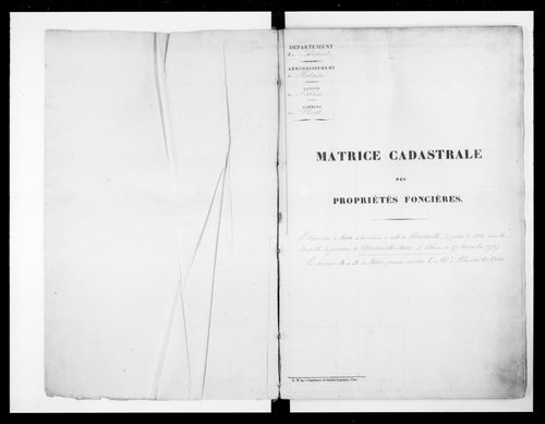 matrice cadastrale des propriétés foncières (bâties et non bâties)