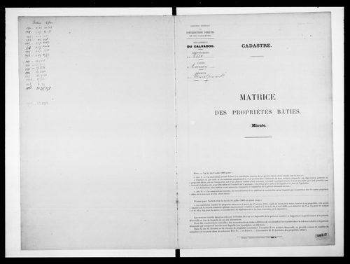 matrice cadastrale des propriétés bâties