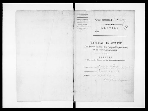 état de section (1823)