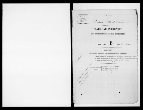 état de section (1825)
